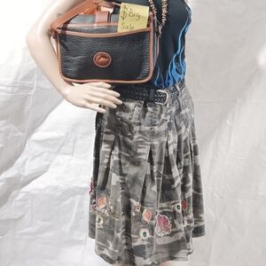 Dooney & Bourke Black and Brown Leather Emblem Bag